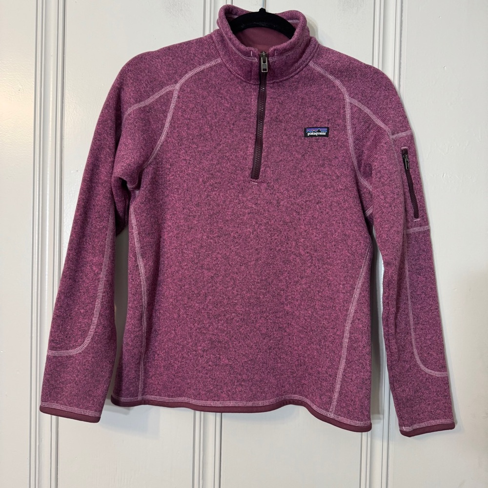 Patagonia Girls Better Sweater Purple‎ 1/4 Zip Size XXL 16-18